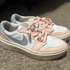 Nike Pink and White Air Jordans